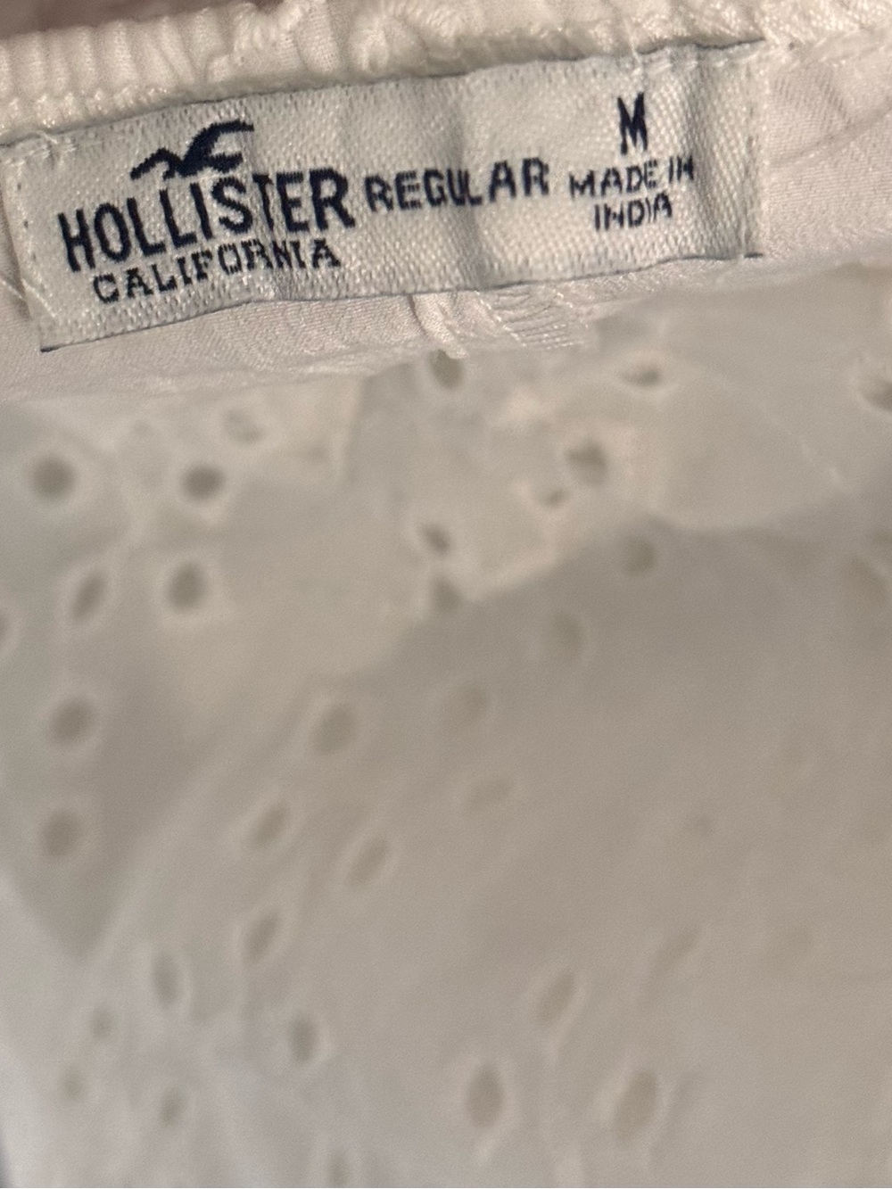 Hollister White Eyelet Tie-Back Mini Dress NWT Size Medium - Picture 7 of 7